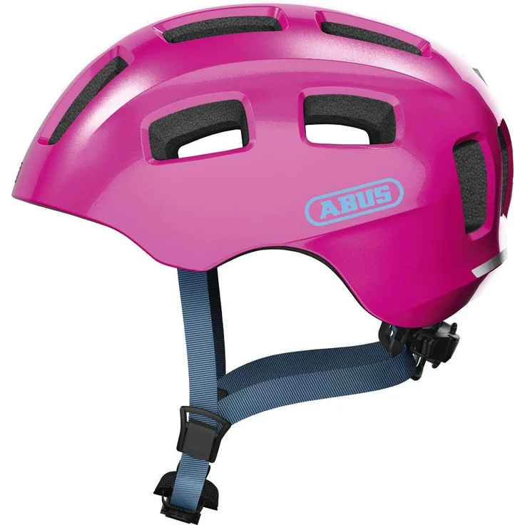 Abus 'Youn-I 2.0' Kinderfahrradhelm sparkling pink, Kopfumfang 52-57 cm, mit integriertem LED-Rücklicht – Bild 1
