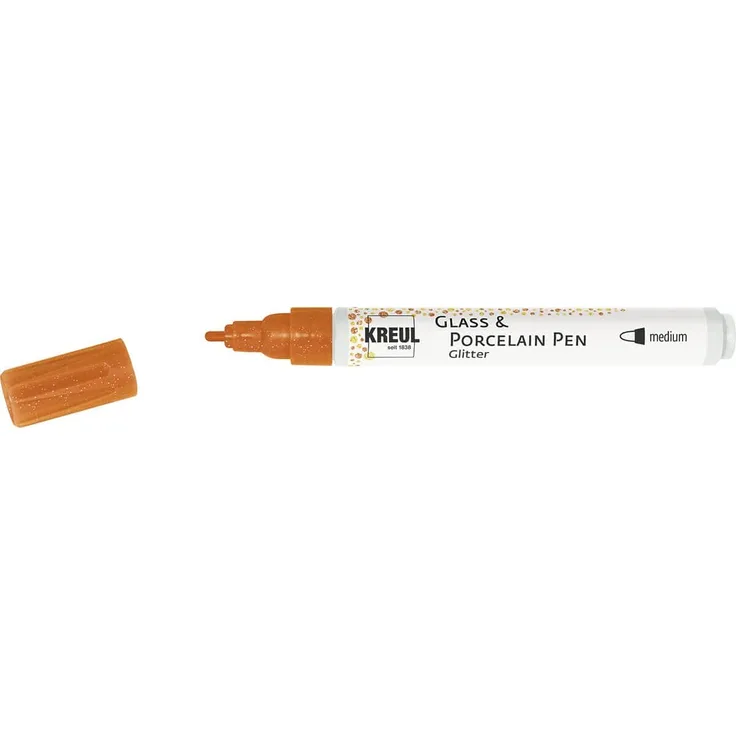 Kreul Glass & Porcelain Pen Glitter orange, 1-3 mm