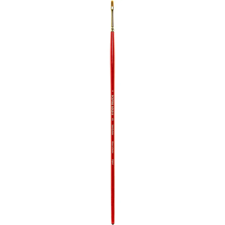 Winsor & Newton Sceptre Gold Pinsel - Serie 505, kurz Flachpinsel / Breitpinsel, langer Stiel - Nr. 4 - 3,6 mm