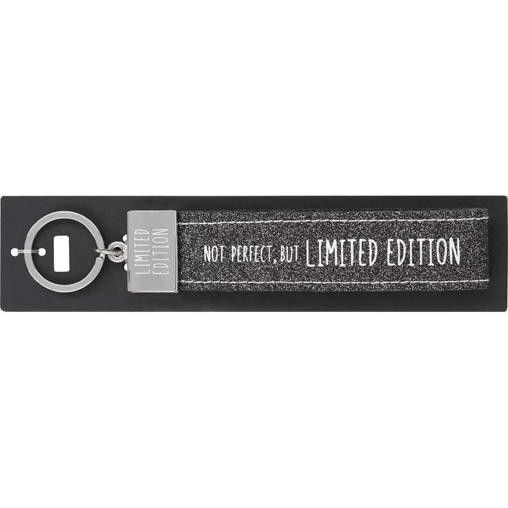 Schlaufen Schlüsselanhänger 'Glücksfilz - not perfect, but LIMITED EDITION' mit Metallabschluss