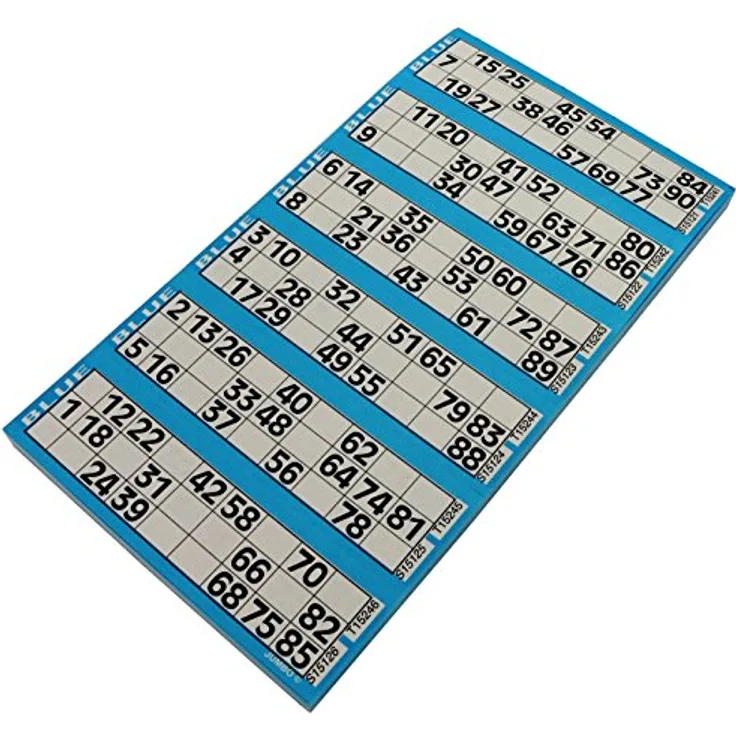 Rainbow Jumbo Lottoblock für 90er Lotto & Bingo Block Spiel Ersatzblock 600 Tickets Block 90 N