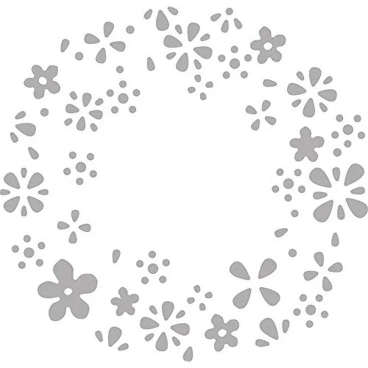 Rayher 50147000 Stanzschablone: Blütenkranz Negativ, farblos, ø 7,5cm