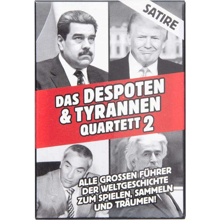 Tyrannen & Despoten Quartett - Das Diktatoren Kartenspiel die 32 übelsten Führer der Geschichte auf Spielkarten (Red Edition) – Bild 1