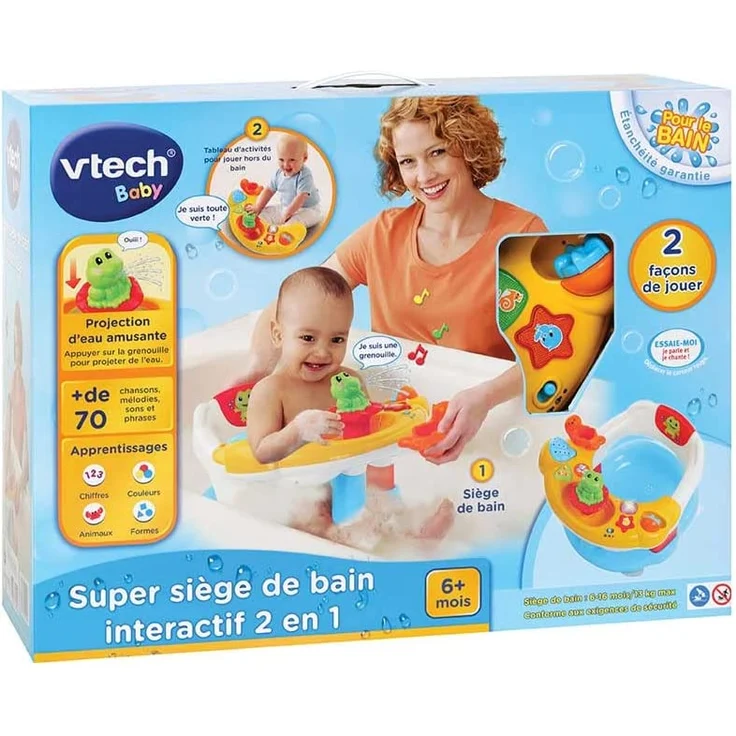 VTech Super Kindersitz 2-in-1 Baby Erstes Alter, Badespielzeug, 80-515405, mehrfarbig – Version FR – Bild 7