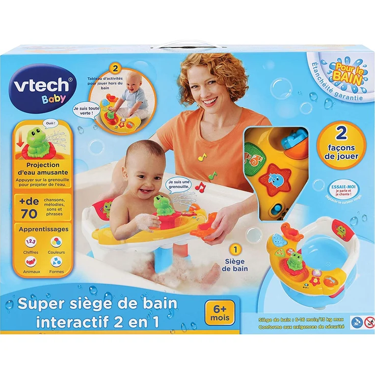 VTech Super Kindersitz 2-in-1 Baby Erstes Alter, Badespielzeug, 80-515405, mehrfarbig – Version FR – Bild 4
