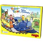 Haba 303736 - Tschu-tschu, kleine Eisenbahn | Brettspiel mit großem Puzzle-Spielplan, Würfel, Eisenbahn, 24 Fahrgast-Plättchen, 3 Weichen und 4 Haltestellen | Spielzeug ab 3 Jahren