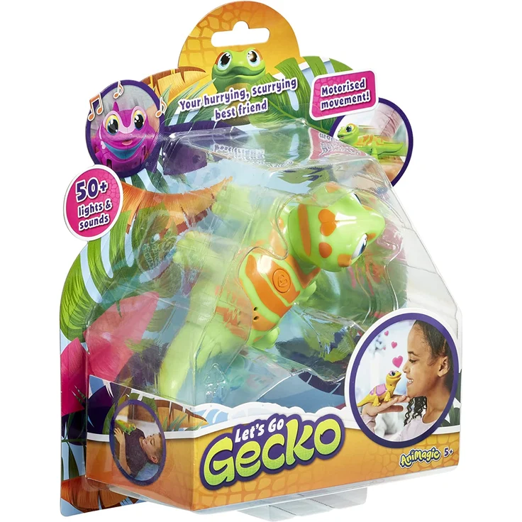 Goliath. Animagic Let's Go Gecko. Dein neuer Freund, der dich überall hinbegleitet. Gecko Spielzeug. Eidechse Spielzeug. Roboter Spielzeug. Interaktives Kuscheltier. Kinderspielzeug ab 5 Jahre – Bild 6