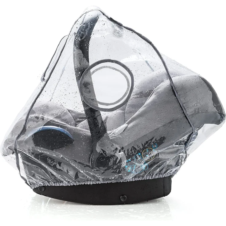 Universal Komfort Regenschutz für Babyschale (z. B. Maxi-Cosi/Cybex/Römer) - gute Luftzirkulation, verschließbares Kontakt-Fenster, Eingriffsöffnung für Tragegriff, PVC-frei – Bild 1