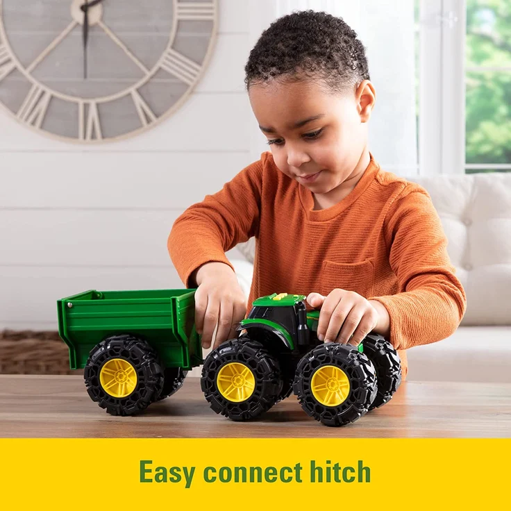Tomy John Deere - Lights & Sounds Tractor with Wagon – Bild 7