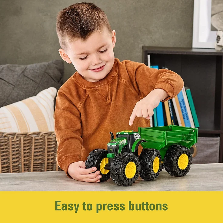 Tomy John Deere - Lights & Sounds Tractor with Wagon – Bild 8