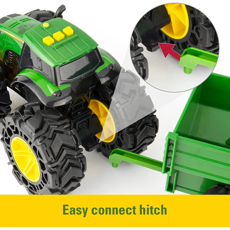Tomy John Deere - Lights & Sounds Tractor with Wagon – Bild 4