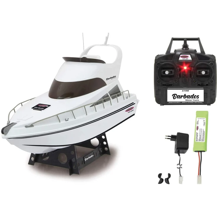 Jamara 040670 Barbados RC-Yacht 2,4Ghz-2 Antriebsmotoren, einfach zu steuern, Deckel mit Schnellverschluß, Trimmruder & Feintrimmung am Sender, weiß – Bild 1
