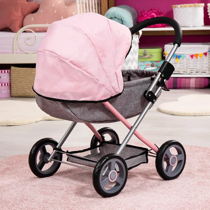 Puppenwagen Cosy grau/rosa - Preisvergleich – Bild 9