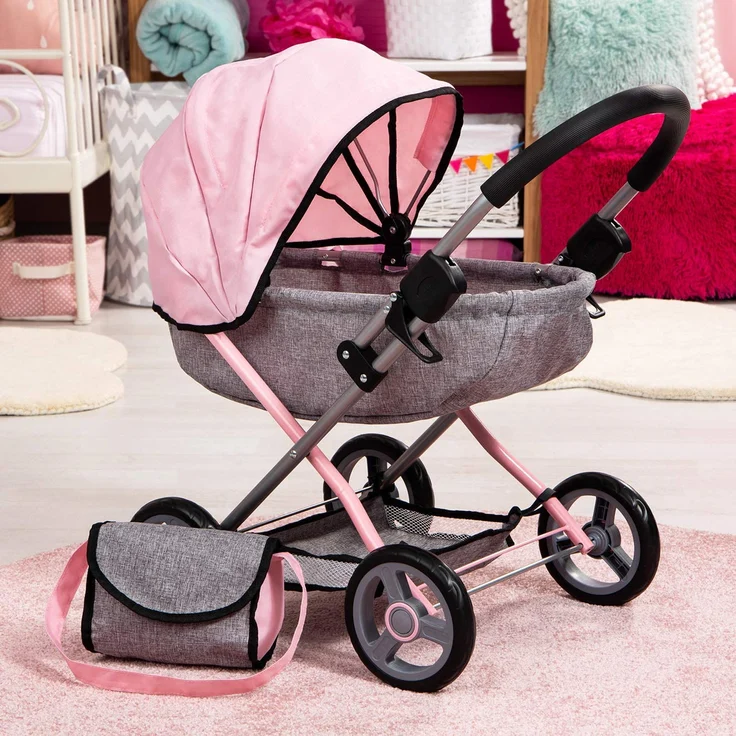 Puppenwagen Cosy grau/rosa - Preisvergleich – Bild 8