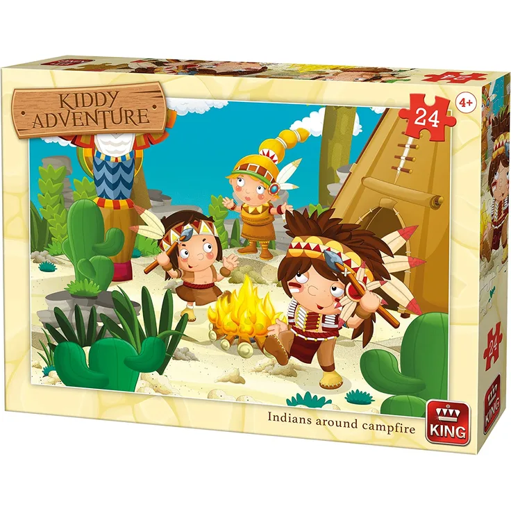 King 5790 Indianer um Lagerfeuer Kinder Puzzle, Mehrfarbig