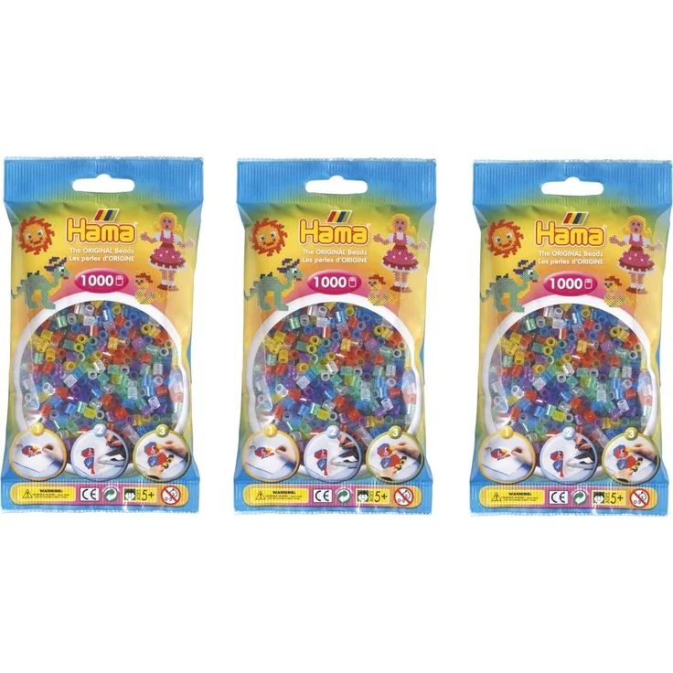 Hama 207-54 Glitter Mix Midi Beads 3000 pcs (3x1000pcs) – Bild 2