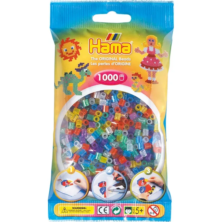Hama 207-54 Glitter Mix Midi Beads 3000 pcs (3x1000pcs)