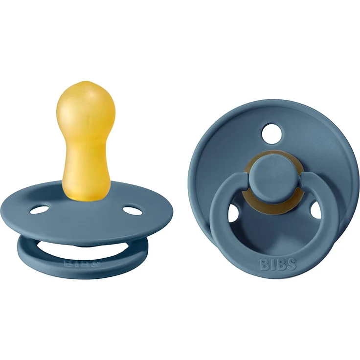BIBS Colour Schnuller 2er-Pack, BPA-frei, Kirschform Nippel. Naturkautschuk/Latex, Größe 2 (6-18 Monate), Petrol/Petrol – Bild 1