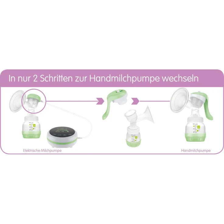 MAM Handmilchpumpe 2 in 1, Flexible Nutzung als Handmilchpumpe oder als Elektrische Milchpumpe, Grün – Bild 6