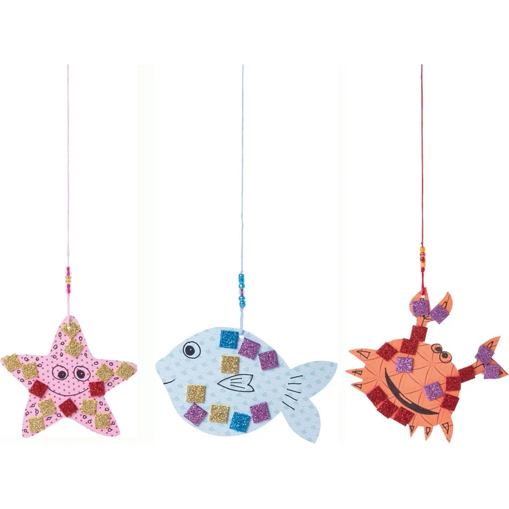 folia 2365 - Glitter Moosgummi Mosaik, selbstklebend, 6 Bögen, ca. 15 x 20 cm, 2 mm stark, farbig sortiert - für vielseitige Bastelarbeiten – Bild 4