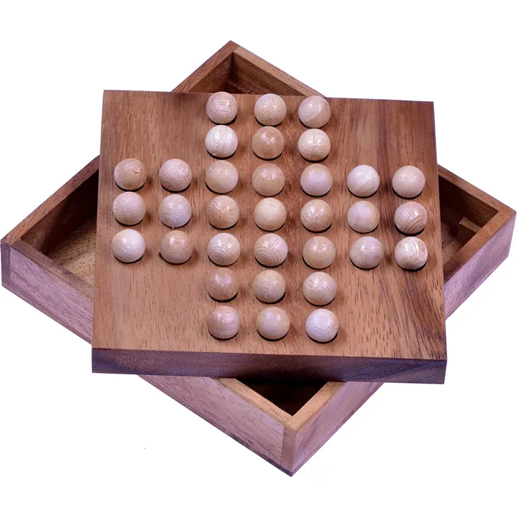 Solitär mit Kugeln - Spielfeld 13 x 13 cm – Solitaire – Knobelspiel