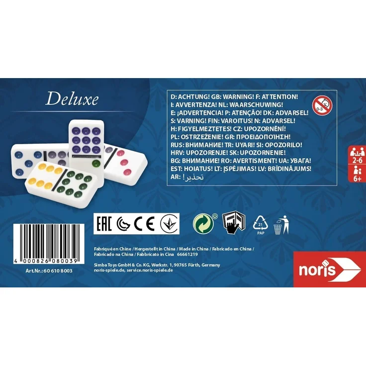 Noris 606108003 606108003-Deluxe Doppel 9 Domino, Spieleklassiker – Bild 2