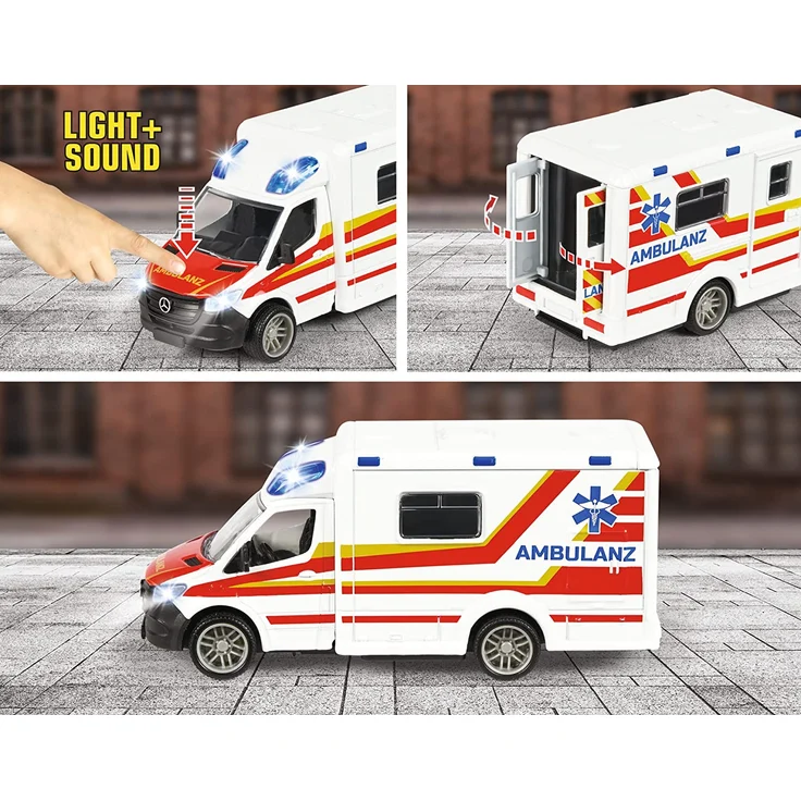 Majorette - Mercedes-Benz Sprinter Krankenwagen – Premium Modell, mit Licht & Sound – Bild 5