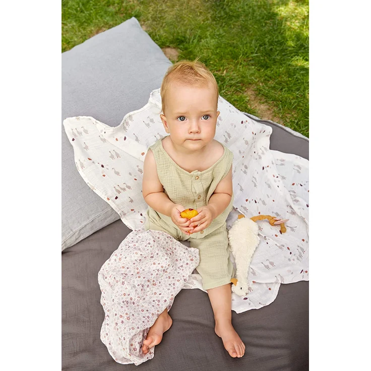 Laessig Tiny Farmer Explorer Flowers Swaddle 3 Stück Weiß off white – Bild 5