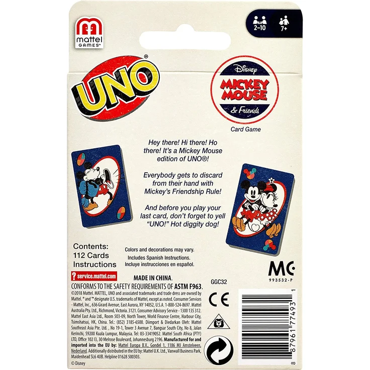 Mattel Games GGC32 - UNO Disney Micky Maus & seine Freunde Kartenspiel, geeignet für 2 - 10 Spieler, Kartenspiele und Kinderspiele ab 7 Jahren – Bild 7