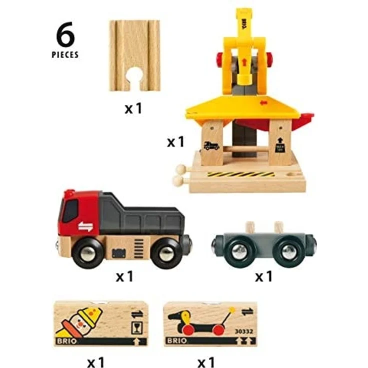 BRIO Eisenbahn Lastwagen Mit Frachtverladestation Und Schienen Set, Brio World Eisenbahn Zubehör, Holzspielzeug – Bild 10