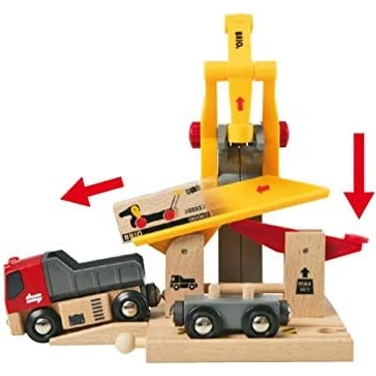 BRIO Eisenbahn Lastwagen Mit Frachtverladestation Und Schienen Set, Brio World Eisenbahn Zubehör, Holzspielzeug – Bild 11