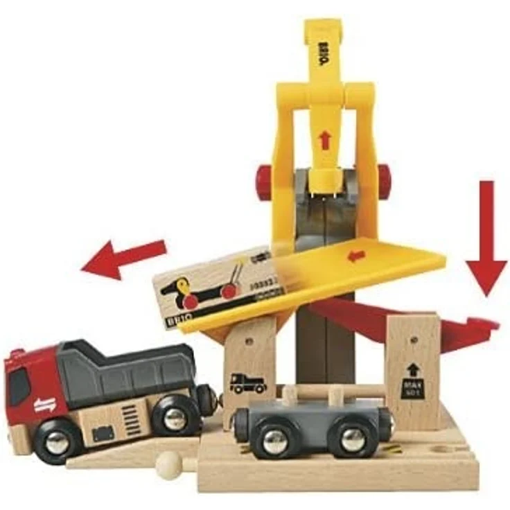 BRIO Eisenbahn Lastwagen Mit Frachtverladestation Und Schienen Set, Brio World Eisenbahn Zubehör, Holzspielzeug – Bild 7