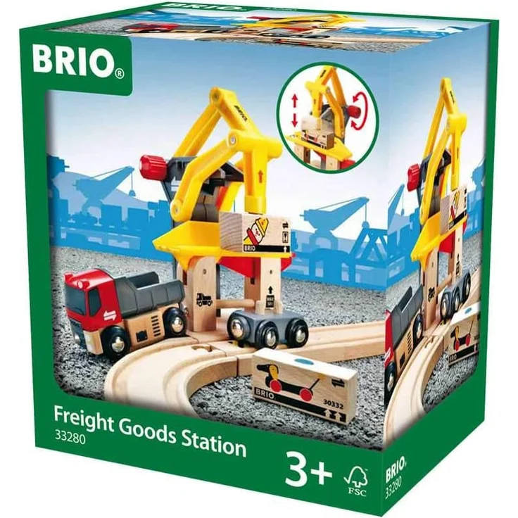 BRIO Eisenbahn Lastwagen Mit Frachtverladestation Und Schienen Set, Brio World Eisenbahn Zubehör, Holzspielzeug – Bild 2