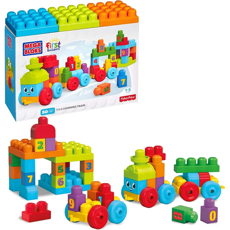 Mega Bloks Mattel DKX60 - Bauklötze, 123 Lernzug