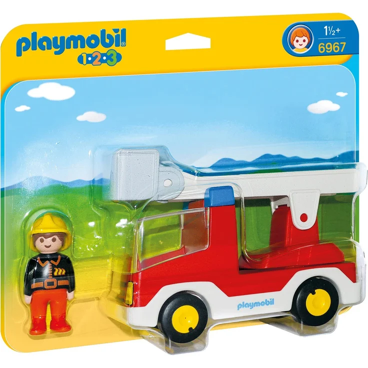 Playmobil 6967 - 1 2 3 Playmobil® - Feuerwehrleiterfahrzeug - Preisvergleich – Bild 1
