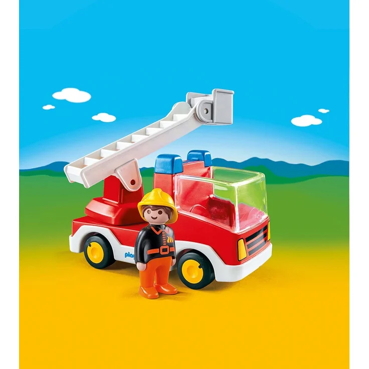 Playmobil 6967 - 1 2 3 Playmobil® - Feuerwehrleiterfahrzeug - Preisvergleich – Bild 2