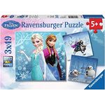 RAVENSBURGER 3x49 el. - Kraina Lodu: Zimowe przygody [PUZZLE]