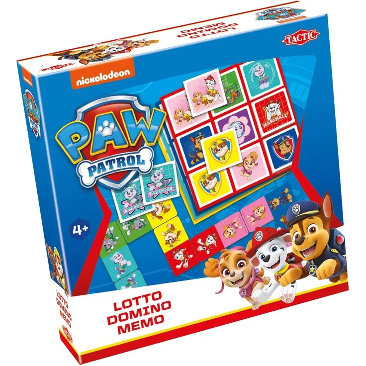 Tactic 3-in-1-Spiele (Memo, Lotto, Domino) Pfotenpatrouille