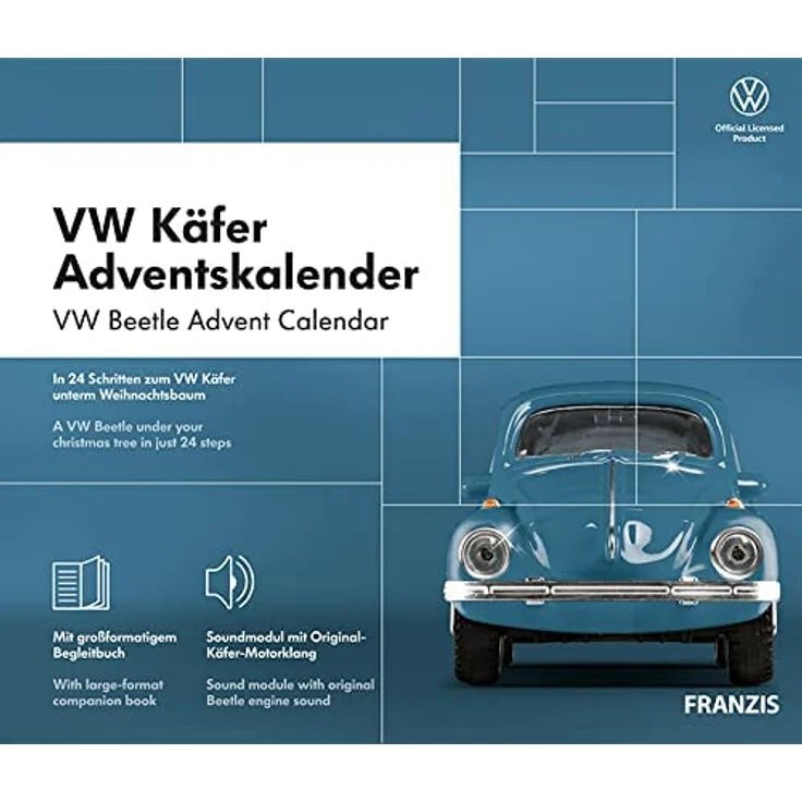 Franzis 'VW Käfer Adventskalender 2020', ab 14 Jahren, sechsteiliger Bausatz im Maßstab 1:43, mit Sound-Modul – Bild 2