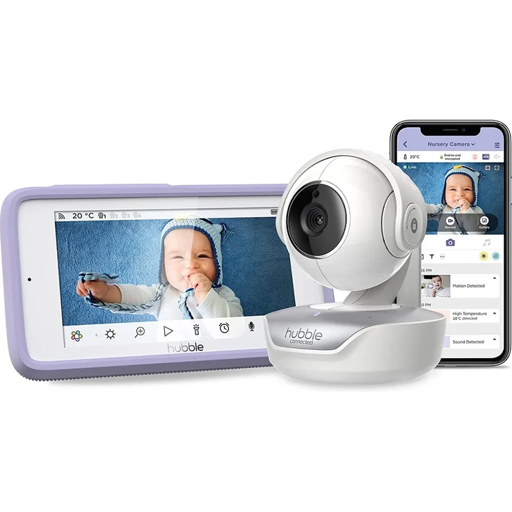 Hubble Connected Nursery Pal Premium Babyphone mit Kamera, 5-Zoll-Touchscreen, Datenschutzmodus, Infrarot-Nachtsicht, Zwei-Wege-Gespräch, Raumtemperatursensor und Smartphone-App – Bild 1