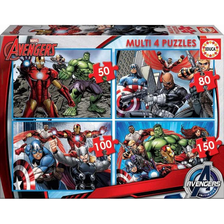 Educa 16331 - Multi 4 Puzzle - Avengers