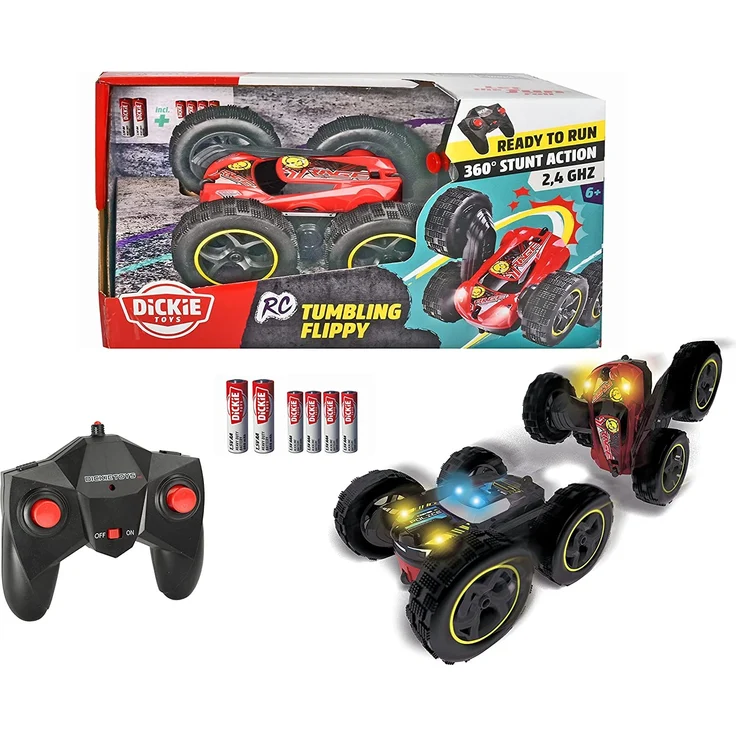 Dickie Toys RC Tumbling Flippy, ferngesteuertes Spielzeugauto, Rotations- und Flip-Funktion, für draußen und drinnen, mit Fernbedienung, für Jungen und Mädchen, beleuchtet, ab 6 Jahren – Bild 10
