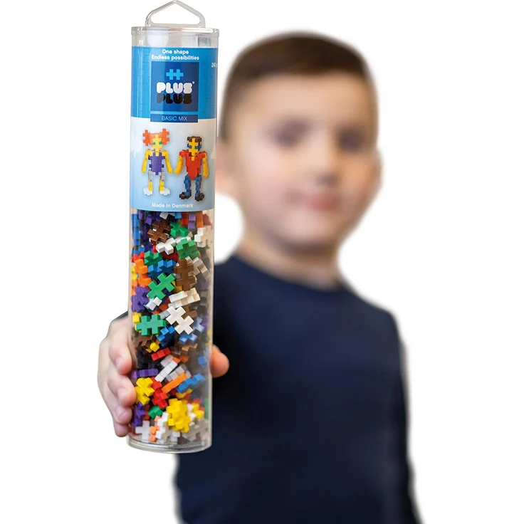 Plus-Plus 9604185 Mini Geniales Konstruktionsspielzeug, Tube Basic Mix, Bausteine-Set, 240 Teile, bunt – Bild 3