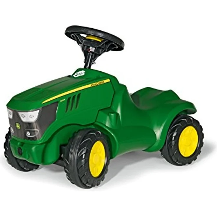 Rolly Toys 132072 Traktor Minitrac John Deere 6150R, Babyrutscher, Motorhaube öffenbar, Ablagefach unter Motorhaube, Lenkrad mit Hupe (für Kinder ab 1,5 Jahren, Farbe: Grün) – Bild 1