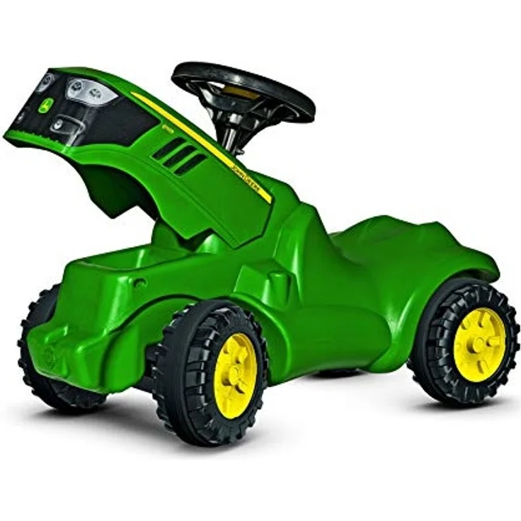 Rolly Toys 132072 Traktor Minitrac John Deere 6150R, Babyrutscher, Motorhaube öffenbar, Ablagefach unter Motorhaube, Lenkrad mit Hupe (für Kinder ab 1,5 Jahren, Farbe: Grün) – Bild 5