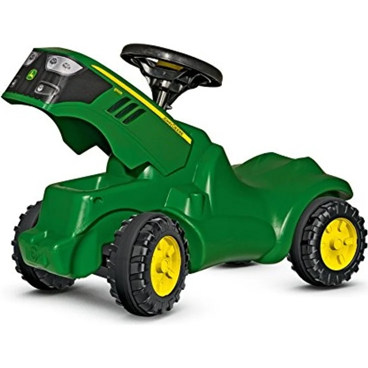 Rolly Toys 132072 Traktor Minitrac John Deere 6150R, Babyrutscher, Motorhaube öffenbar, Ablagefach unter Motorhaube, Lenkrad mit Hupe (für Kinder ab 1,5 Jahren, Farbe: Grün) – Bild 2