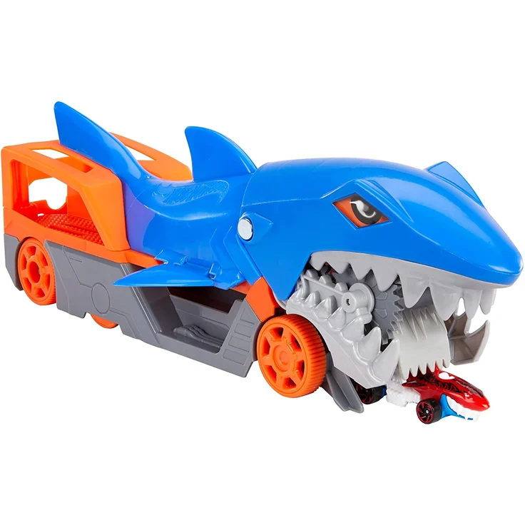 Mattel - Hot Wheels® Hungriger Hai-Transporter für bis zu 5 Spielzeugautos – Bild 9