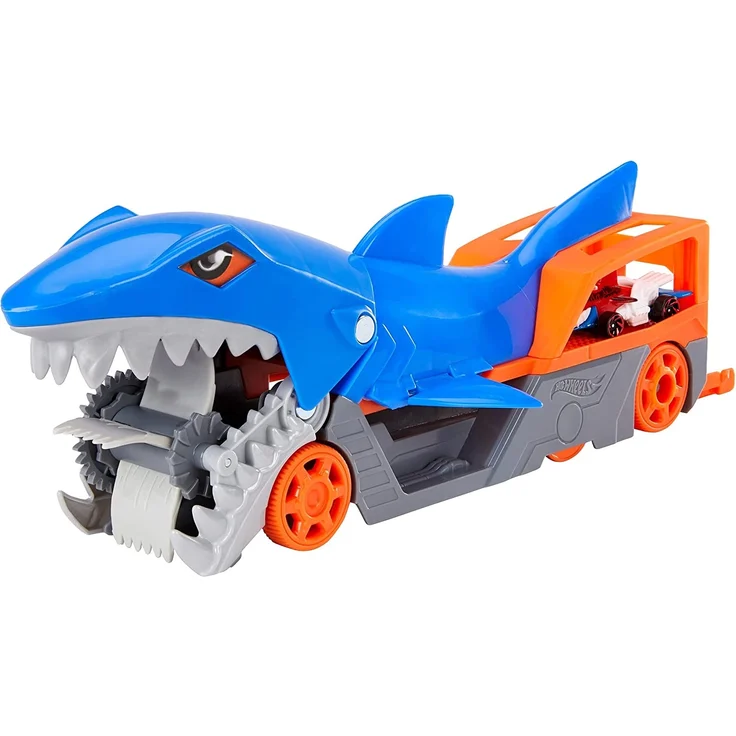 Mattel - Hot Wheels® Hungriger Hai-Transporter für bis zu 5 Spielzeugautos – Bild 8