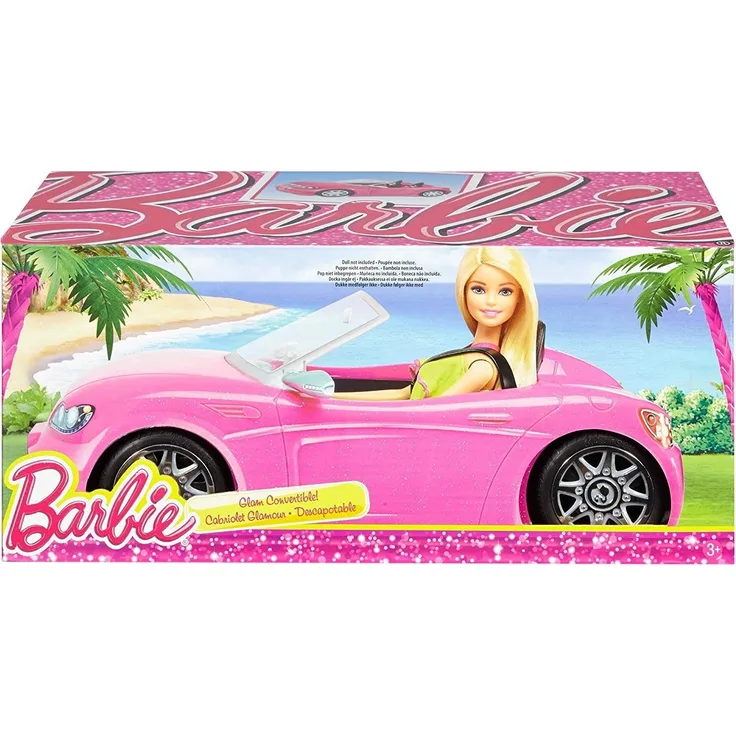 Barbie DVX59 - Cabrio Fahrzeug, in pink, mit Platz für 2 Puppen, Puppen Zubehör, ab 3 Jahren
