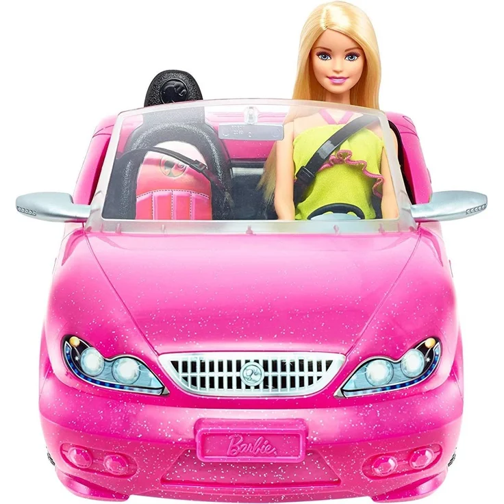 Barbie DVX59 - Cabrio Fahrzeug, in pink, mit Platz für 2 Puppen, Puppen Zubehör, ab 3 Jahren – Bild 6